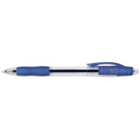 Ручка шариковая автомат BERLINGO "Classic" синяя 0.7/112мм корп прозр рез